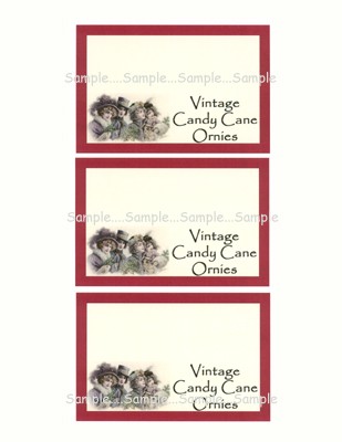 I22 - Vintage Candy Cane Bag Topper 